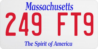MA license plate 249FT9