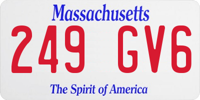 MA license plate 249GV6