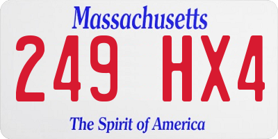 MA license plate 249HX4