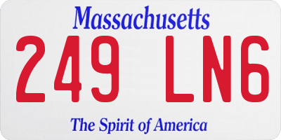 MA license plate 249LN6
