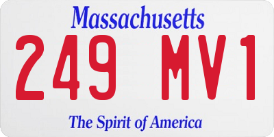 MA license plate 249MV1