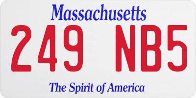MA license plate 249NB5