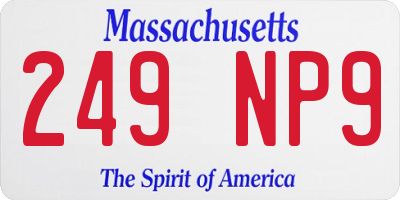 MA license plate 249NP9