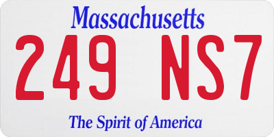 MA license plate 249NS7