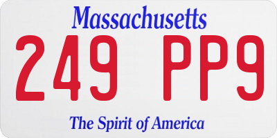 MA license plate 249PP9