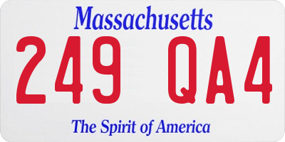 MA license plate 249QA4
