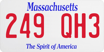 MA license plate 249QH3