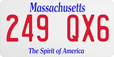 MA license plate 249QX6