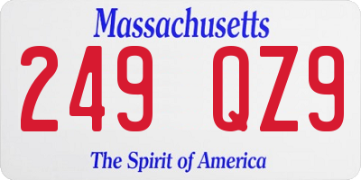 MA license plate 249QZ9