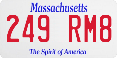 MA license plate 249RM8