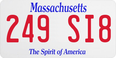 MA license plate 249SI8