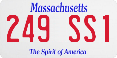 MA license plate 249SS1