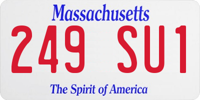 MA license plate 249SU1