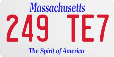 MA license plate 249TE7