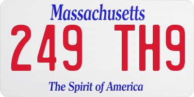 MA license plate 249TH9