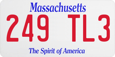 MA license plate 249TL3