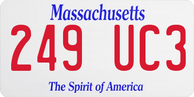 MA license plate 249UC3