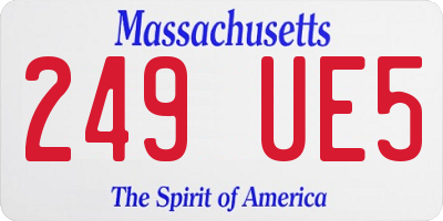 MA license plate 249UE5