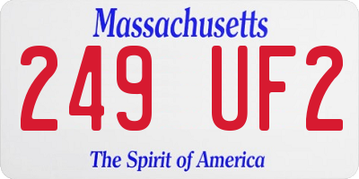 MA license plate 249UF2