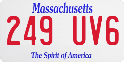 MA license plate 249UV6
