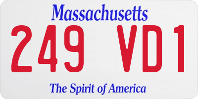 MA license plate 249VD1