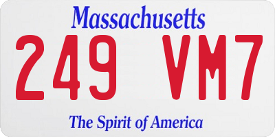 MA license plate 249VM7