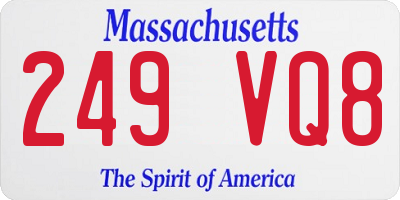 MA license plate 249VQ8
