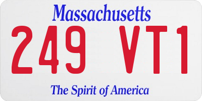 MA license plate 249VT1