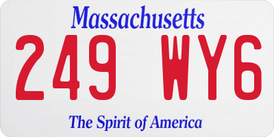 MA license plate 249WY6