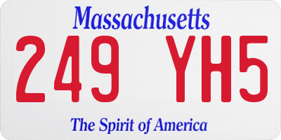 MA license plate 249YH5