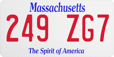 MA license plate 249ZG7