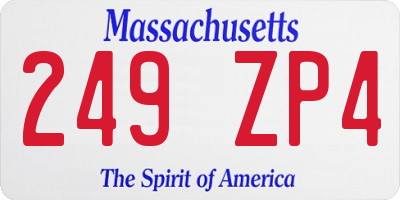 MA license plate 249ZP4