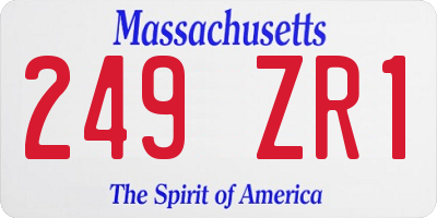 MA license plate 249ZR1