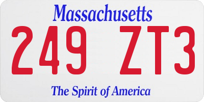 MA license plate 249ZT3
