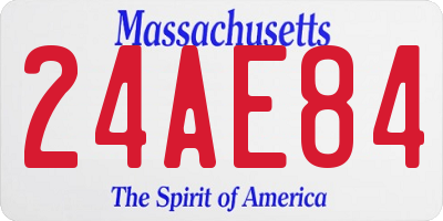 MA license plate 24AE84