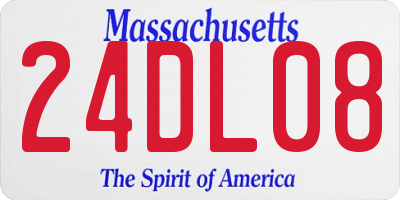 MA license plate 24DL08