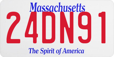 MA license plate 24DN91