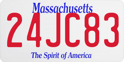 MA license plate 24JC83