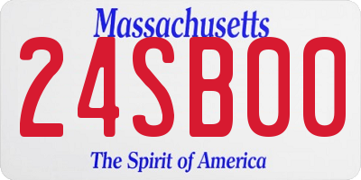 MA license plate 24SB00