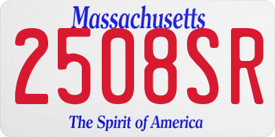 MA license plate 2508SR