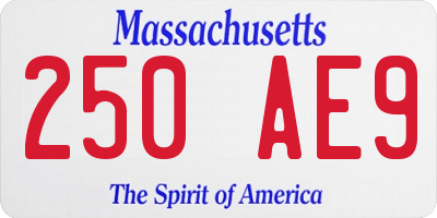 MA license plate 250AE9