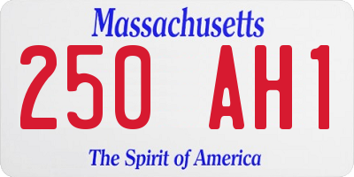 MA license plate 250AH1