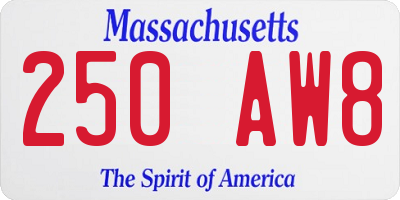 MA license plate 250AW8