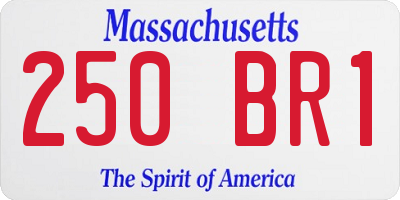 MA license plate 250BR1