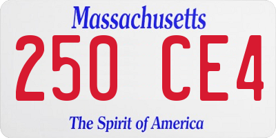 MA license plate 250CE4