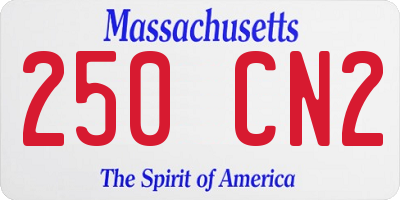 MA license plate 250CN2