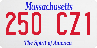 MA license plate 250CZ1