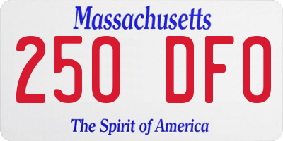 MA license plate 250DF0