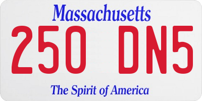 MA license plate 250DN5