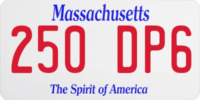 MA license plate 250DP6